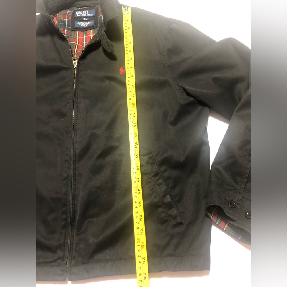 Polo Ralph Lauren preppy black jacket with red tartan interior - Picture 4 of 11
